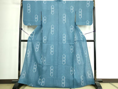 平和屋着物∴夏物　浴衣　幾何学文　綿　逸品　DABJ4028cd