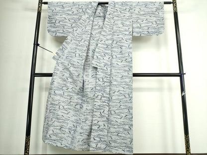 平和屋着物∴夏物　浴衣　注染　手縫い　芝文　トンボ　綿　逸品　DABJ4041cd