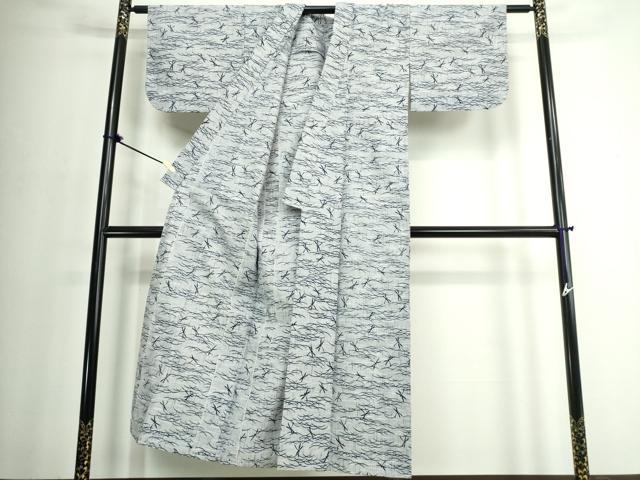 平和屋着物∴夏物　浴衣　注染　手縫い　芝文　トンボ　綿　逸品　DABJ4041cd