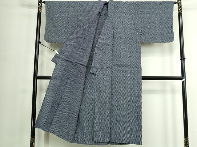 平和屋着物∴夏物　男性　浴衣　注染　手縫い　ドット　綿　逸品　DABJ4085cd