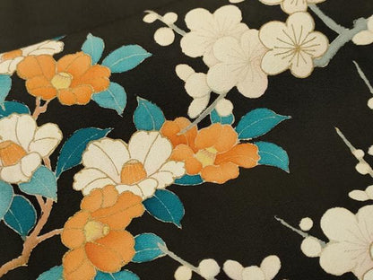 平和屋着物■豪華黒留袖　松竹梅草花文　正絹　逸品　CABK4222ev
