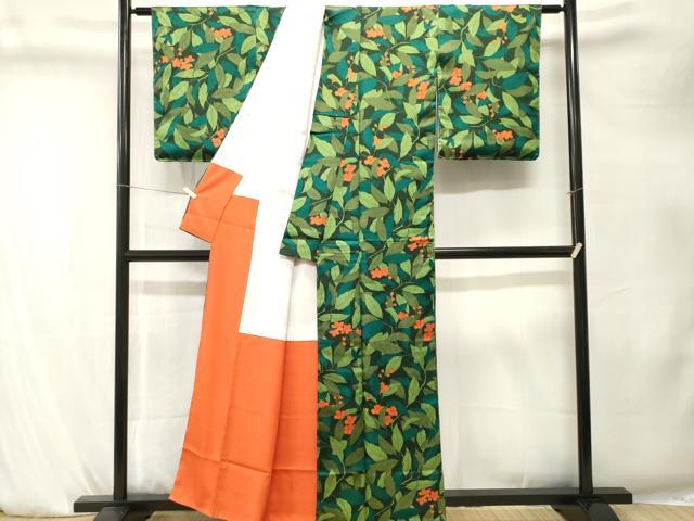 平和屋着物■小紋　草花文　洗える着物　CABK4244ev
