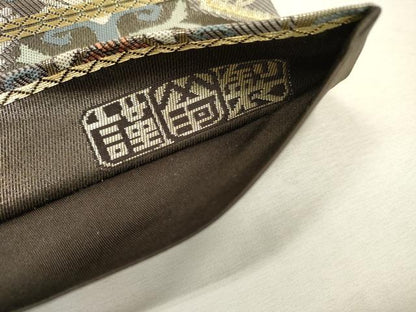平和屋着物▼六通柄袋帯　有栖川文　金銀糸　正絹　逸品　DABI7523fe