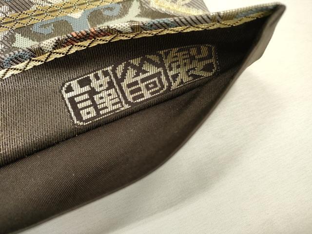 平和屋着物▼六通柄袋帯　有栖川文　金銀糸　正絹　逸品　DABI7523fe