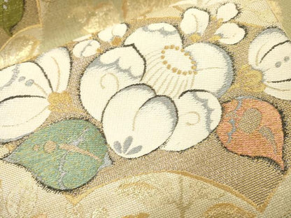 平和屋着物▼六通柄袋帯　地紙辻が花　金銀糸　正絹　逸品　DABI7519fe