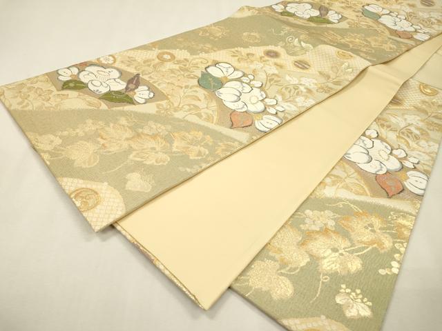 平和屋着物▼六通柄袋帯　地紙辻が花　金銀糸　正絹　逸品　DABI7519fe