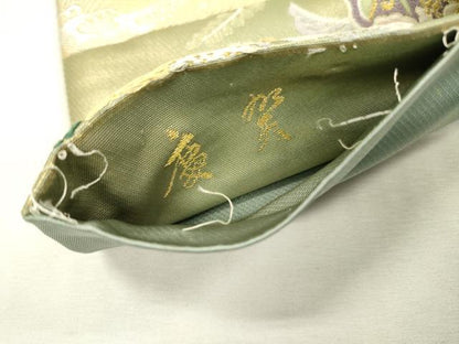 平和屋着物▼本加賀友禅作家　茶谷孝志監修　六通柄袋帯　唐織　慶賀　正倉院花絵皿文　金糸　正絹　逸品　DABI7557fe