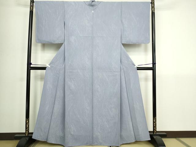 平和屋着物▽上質な小紋　単衣　木目文　正絹　逸品　DABI4785sf