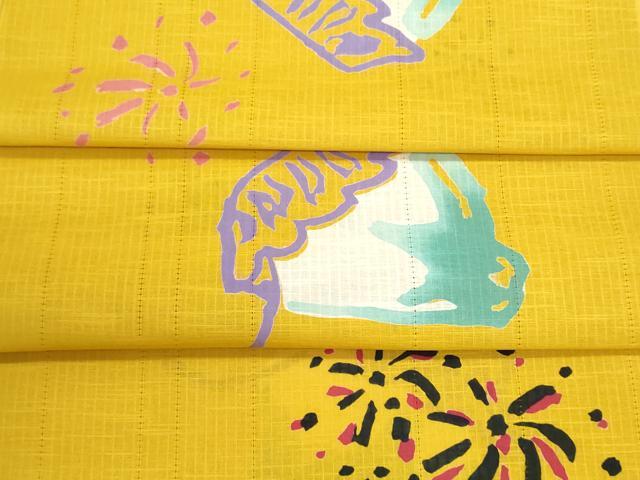 平和屋着物＊夏物　浴衣　反物　着尺　注染　花火　かき氷　綿　逸品　未使用　DABI8304we