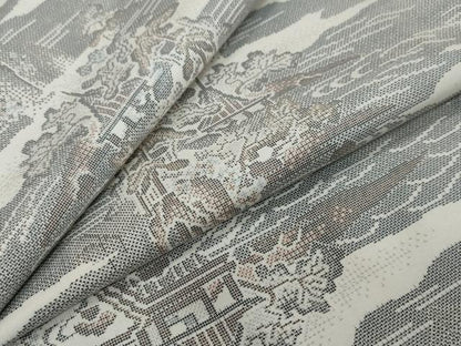 平和屋着物●本場大島紬　白大島　9マルキ　雲霞風景文　正絹　逸品　DABI9359ud