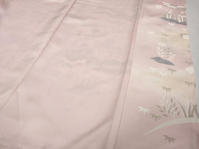 平和屋着物●訪問着　風景草花文　暈し染め　金彩　正絹　逸品　未使用　DABI9404ud
