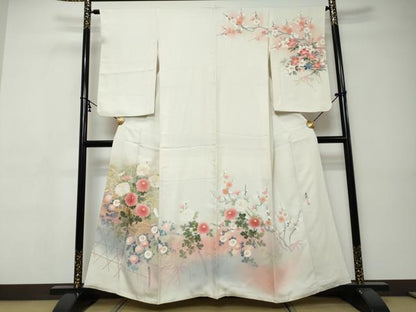 平和屋着物●京友禅の第一人者　松井青々　訪問着　草花籬文　暈し染め　金彩　正絹　逸品　DABI9408ud