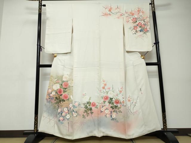 平和屋着物●京友禅の第一人者　松井青々　訪問着　草花籬文　暈し染め　金彩　正絹　逸品　DABI9408ud