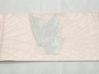 平和屋着物＊夏物　九寸名古屋帯　舞蝶文　銀糸　正絹　逸品　CABL2134fb