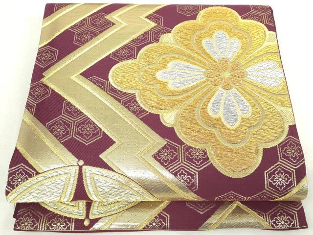 平和屋着物◎六通柄袋帯　松皮菱花文　金銀糸　正絹　逸品　DABJ4150cd