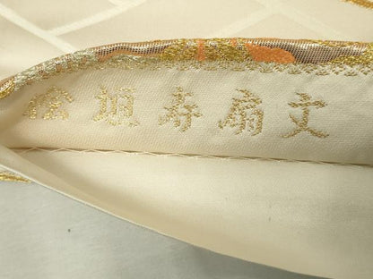 平和屋着物◎六通柄袋帯　桧垣寿扇文　金糸　正絹　逸品　DABJ4182cd