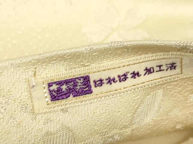 平和屋着物▼太鼓柄袋帯　枝桜文　手描き　銀糸　さが美扱い　正絹　逸品　DABJ1275az
