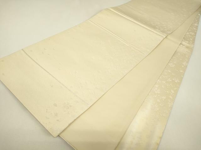 平和屋着物▼太鼓柄袋帯　枝桜文　手描き　銀糸　さが美扱い　正絹　逸品　DABJ1275az