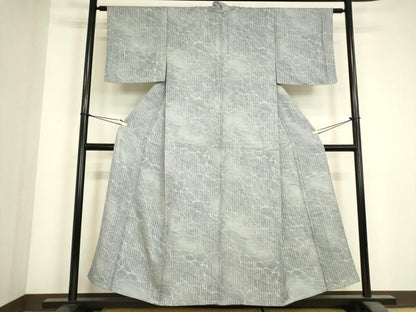 平和屋着物▽上質な小紋　単衣　霞花文　正絹　逸品　DABJ1361az