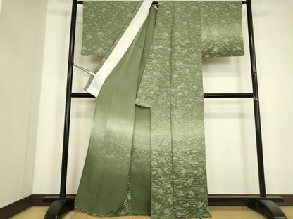 平和屋着物▽訪問着　単衣　茶屋辻風景文　暈し染め　正絹　逸品　DABJ1371az