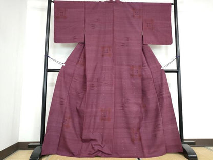 平和屋着物▽上質な紬 　単衣　 燕絣　正絹　逸品　未使用　DABJ1351az