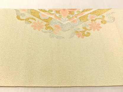 平和屋着物●爪掻き本綴れ　八寸名古屋帯　花菱文　金銀糸　正絹　逸品　未使用　CABL0379vp