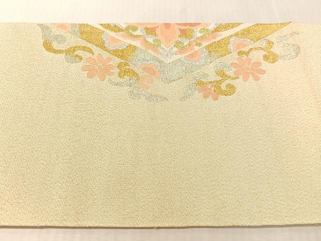 平和屋着物●爪掻き本綴れ　八寸名古屋帯　花菱文　金銀糸　正絹　逸品　未使用　CABL0379vp