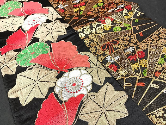 平和屋本店■子供帯 まとめて 35点 向かい鳳凰 鶴 蝶 松竹梅 花柄 正倉院 金銀糸 など 着用可能多数 未使用品あり mmm1396
