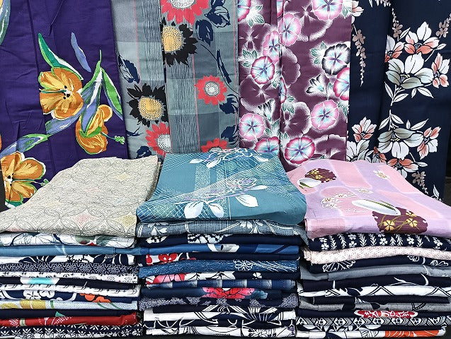 平和屋着物■浴衣 まとめて 45点 兎 蝶 朝顔 薔薇 向日葵 花柄 七宝 絹紅梅 注染 暈し染め など 着用可能多数 未使用品あり mmm1405