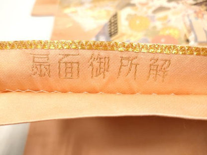 平和屋本店▼六通柄袋帯　扇面御所解　純金箔　正絹　逸品　CABL4920hy