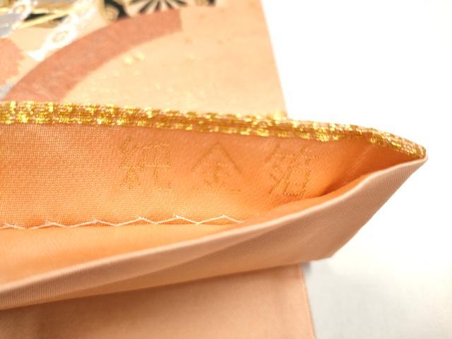 平和屋本店▼六通柄袋帯　扇面御所解　純金箔　正絹　逸品　CABL4920hy