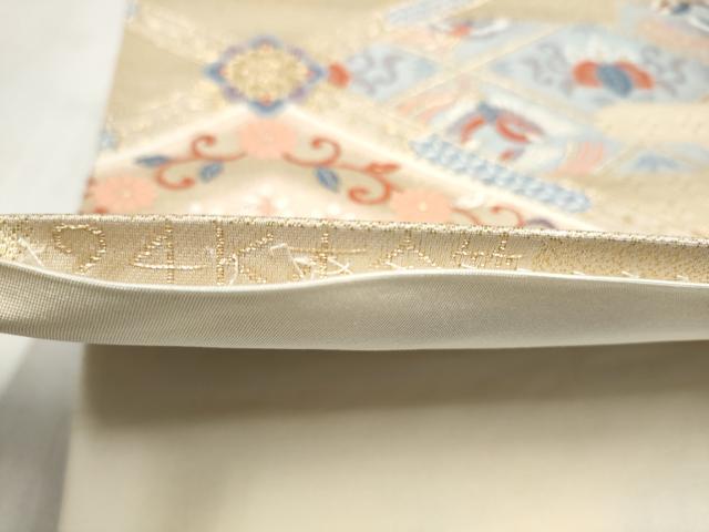 平和屋本店▼六通柄袋帯　唐織　天井華鳥文　24K本金箔　正絹　逸品　CABL4930hy
