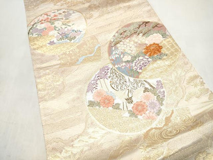平和屋本店▼六通柄袋帯　唐織　優美宝飾文　純金箔二重織九百錦　正絹　逸品　CABL4945hy