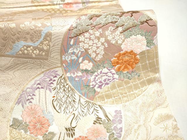 平和屋本店▼六通柄袋帯　唐織　優美宝飾文　純金箔二重織九百錦　正絹　逸品　CABL4945hy