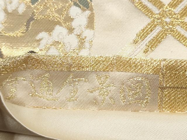 平和屋本店▼西陣　全通柄袋帯　傘松閣天井絵　証紙付き　正絹　逸品　CABL4972hy