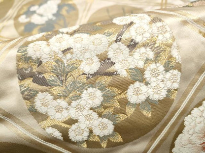 平和屋本店▼西陣　全通柄袋帯　傘松閣天井絵　証紙付き　正絹　逸品　CABL4972hy