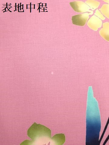 平和屋着物＊夏物　浴衣　反物　着尺　注染　枝花文　クイーンサイズ　逸品　未使用　DABJ0949zy
