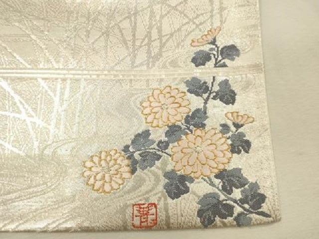平和屋本店▼六通柄袋帯　作家物　唐織　琳派百図　本金箔　正絹　逸品　DABI5754op