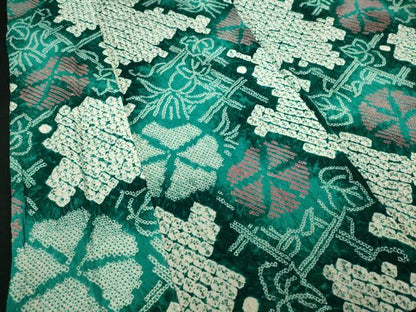 平和屋着物∴夏物　浴衣　有松鳴海絞り　籬花文　綿　逸品　DABJ4222cd
