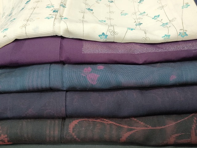 平和屋本店■夏物 小紋 絽 紗 まとめて20点 花柄 手描き 型染 着用可能多数 全て正絹 se4224