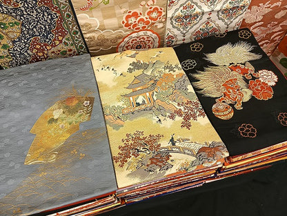 平和屋着物■名古屋帯 まとめて100点 鶴 尾長鳥 唐獅子 人物 風景 菊 更紗 正倉院 アンティーク 金彩 金銀糸 未使用品有 全て正絹 mmm1410