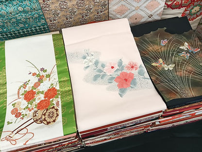 平和屋着物■名古屋帯 まとめて100点 尾長鳥 蝶 花柄 正倉院 アンティーク 金銀糸 など 着用可能多数 未使用品あり 全て正絹 mmm1408