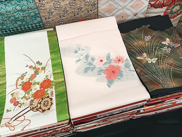 平和屋着物■名古屋帯 まとめて100点 尾長鳥 蝶 花柄 正倉院 アンティーク 金銀糸 など 着用可能多数 未使用品あり 全て正絹 mmm1408