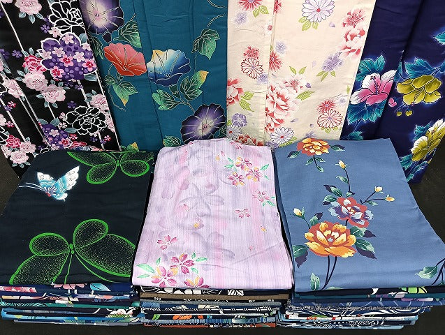 平和屋着物■浴衣 まとめて 45点 蝶 朝顔 花柄 ラメ 注染 暈し染め など 着用可能多数 未使用品あり mmm1407