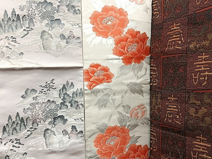 平和屋着物■名古屋帯 まとめて100点 鳥 蝶 風景 更紗 花柄 寿字 眼鏡織 型染め 金銀糸 など 着用可能多数 未使用品あり 全て正絹 mmm1412