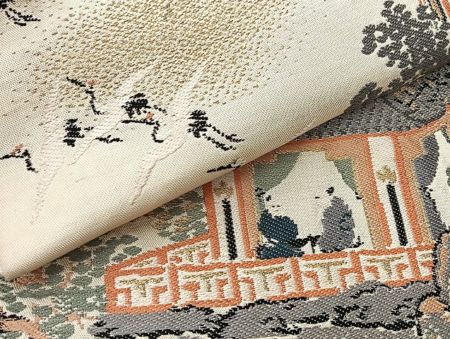 平和屋着物■名古屋帯 まとめて100点 鶴 尾長鳥 唐獅子 人物 風景 菊 更紗 正倉院 アンティーク 金彩 金銀糸 未使用品有 全て正絹 mmm1410