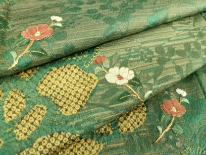 平和屋着物●訪問着　刺繍　絞り　草花文　金彩　正絹　逸品　DABI6618ps