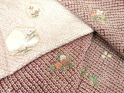 平和屋着物●訪問着　総絞り　刺繍　亀甲花文　月兎　金糸　正絹　逸品　未使用　DABI6625ps