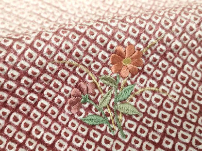 平和屋着物●訪問着　総絞り　刺繍　亀甲花文　月兎　金糸　正絹　逸品　未使用　DABI6625ps
