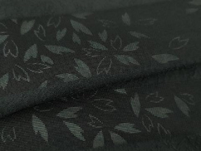 平和屋着物●上質な小紋　リバーシブル　袷　舞桜　黒地　正絹　逸品　DABI6619ps